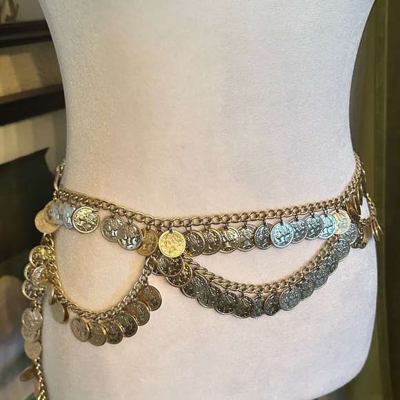 Vintage Coin Bellydance Drape Chain Belt main image 5